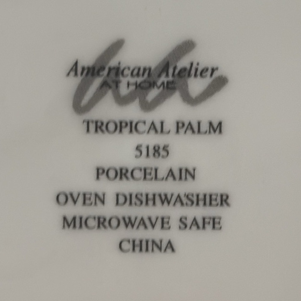 American Atelier ‘Tropical Palm’ Leaf Dinner Plate Set of 6, 5185, Palm Trees - Picture 4 of 6